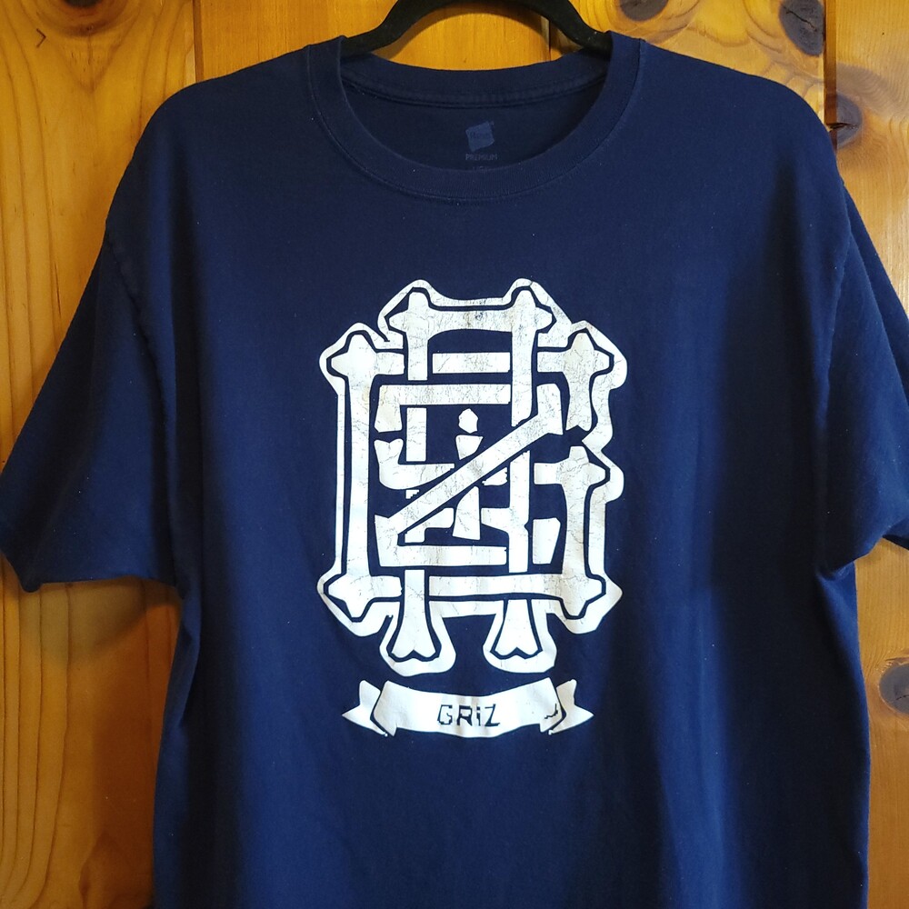Griz dj dubstep edm Hanes Premium Large Navy Cotton T-Shirt with Graphic Print
